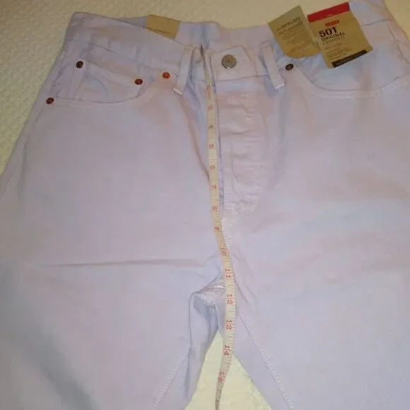 NWT Levy's 501 32x26 lilac cropped straight leg jeans - Picture 14 of 14